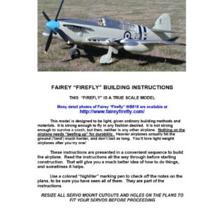 Fairey Firefly Building Instructions (PDF Download)