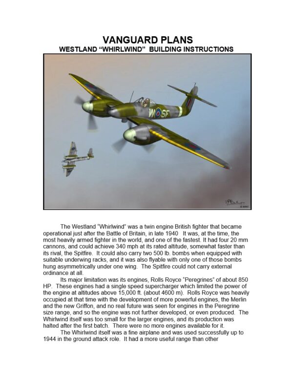 Westland Whirlwind Building Instructions (PDF download)